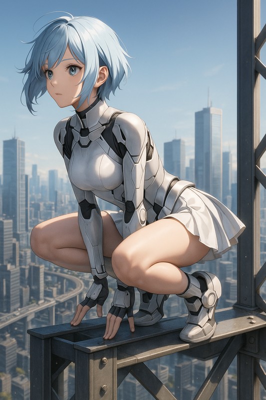鴉のポーズ(ヨガ)を応用した美少女AIイラスト