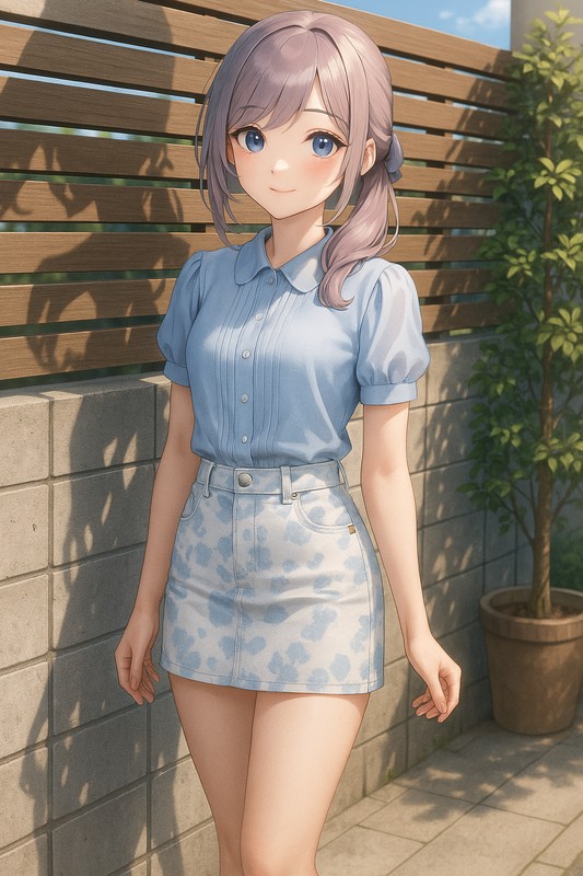 横格子 × ブロック塀のAIイラスト|プロンプト紹介