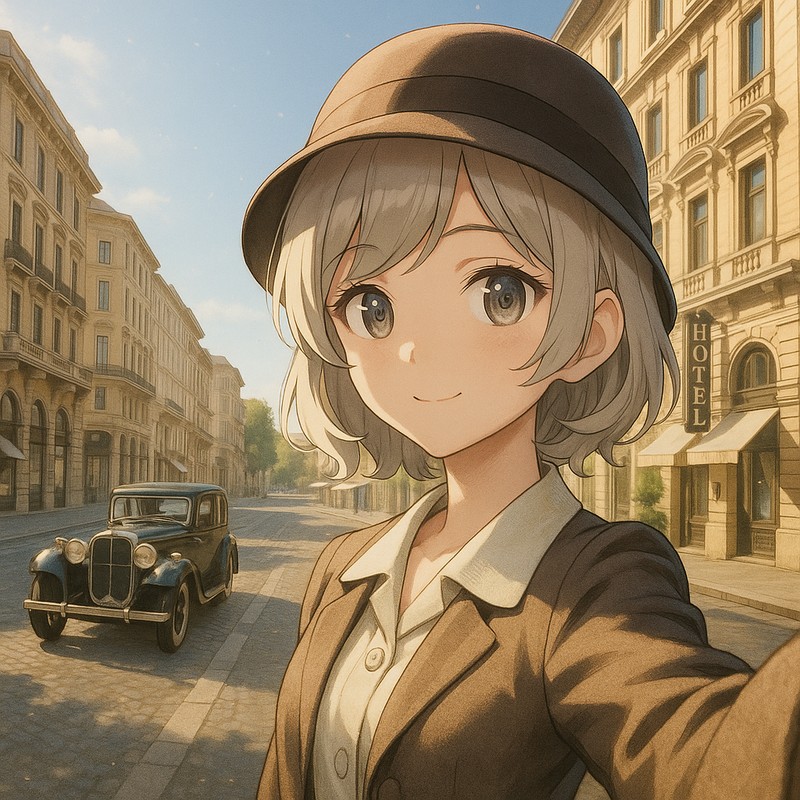 ヴィア・ヴェネト、イタリア・ローマのAIイラスト|プロンプト紹介
