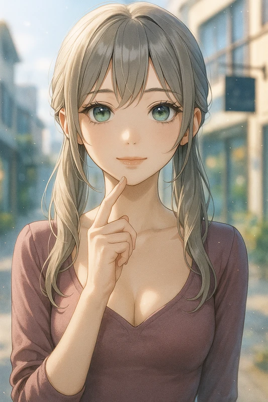 深めのUネックの服のAIイラスト|プロンプト紹介