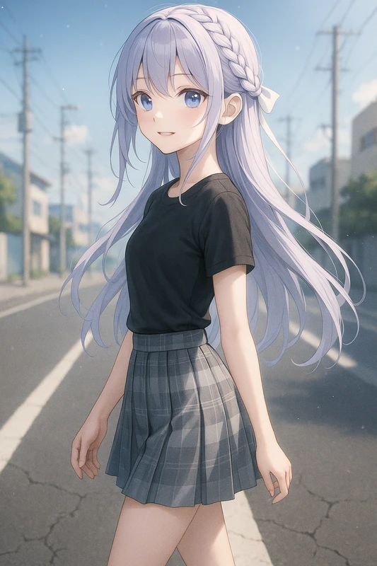 道路の舗装の割れ目やラインを再現したAIイラスト｜プロンプト紹介