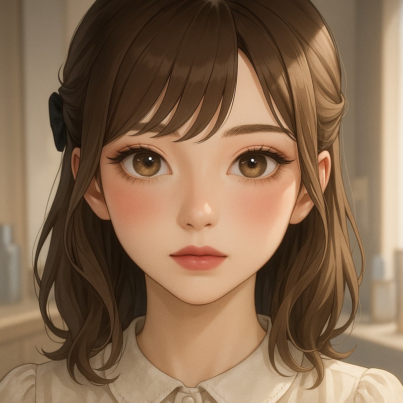 フレンチガーリーメイクの美少女AIイラスト