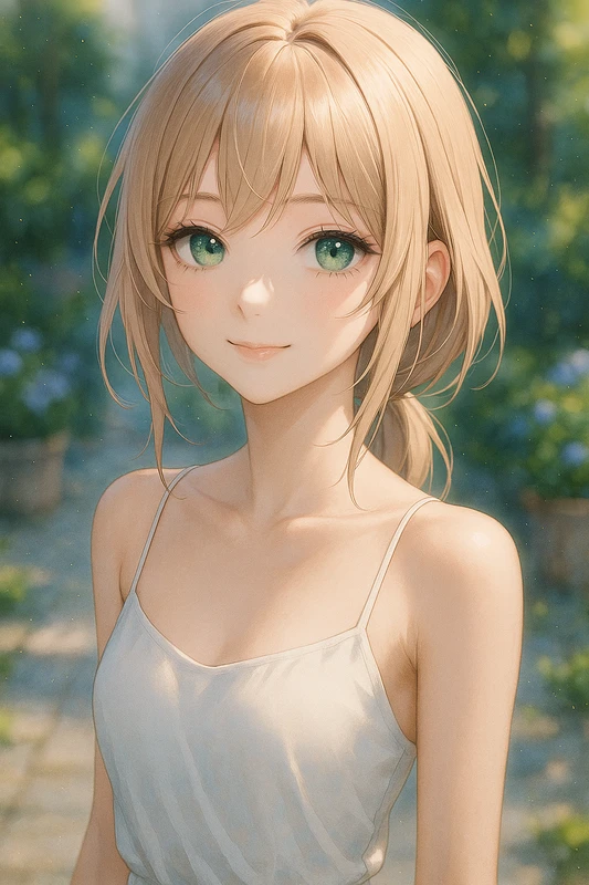 スパゲッティストラップの服のAIイラスト|プロンプト紹介