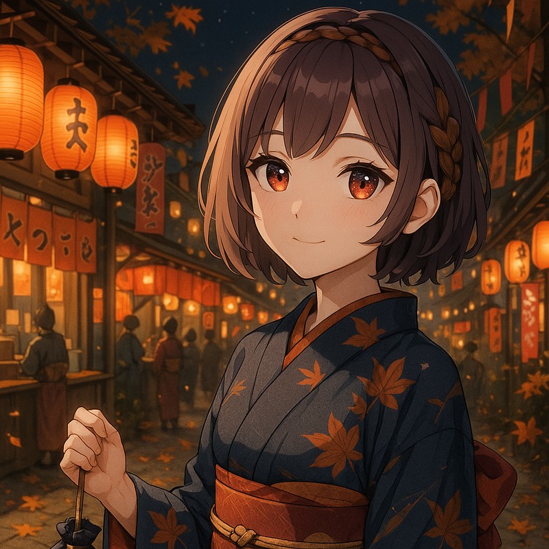 秋祭りのAIイラスト|背景用プロンプト紹介