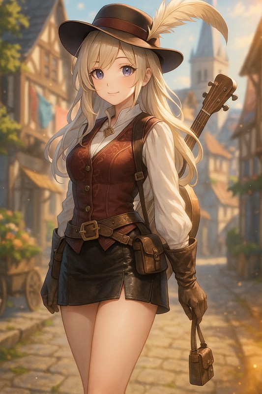 吟遊詩人の服のAIイラスト|プロンプト紹介(ファンタジー)
