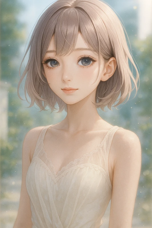delicate necklineの服のAIイラスト|プロンプト紹介