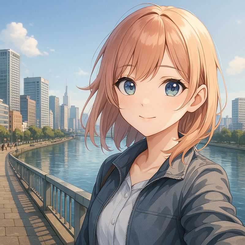 橋の上のAIイラスト|背景用プロンプト紹介