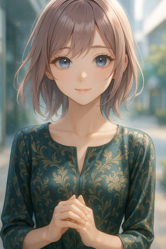 スプリットネックの服のAIイラスト|プロンプト紹介