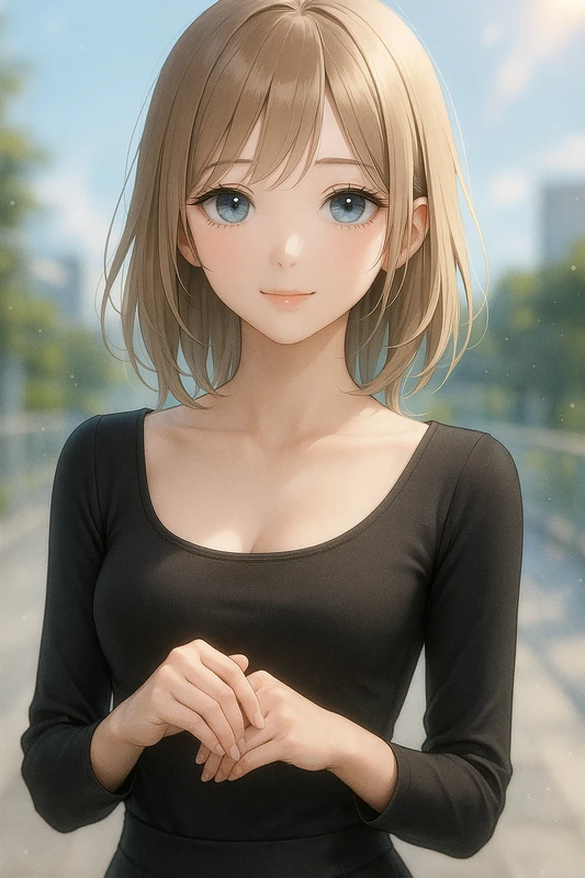 スクープネックの服のAIイラスト|プロンプト紹介