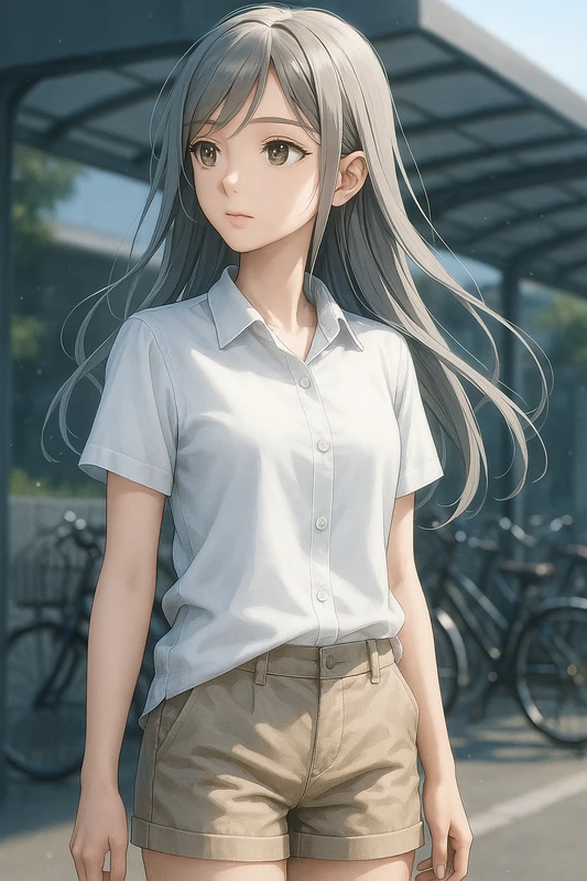 駐輪場の屋根つきラックを再現したAIイラスト｜プロンプト紹介