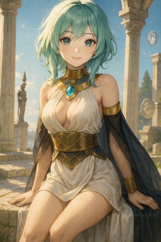 古代神殿の司祭服のAIイラスト|プロンプト紹介(ファンタジー)