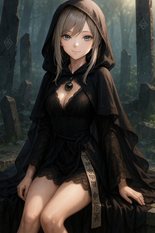 ウィッチ・黒魔術の儀式服のAIイラスト|プロンプト紹介(ファンタジー)