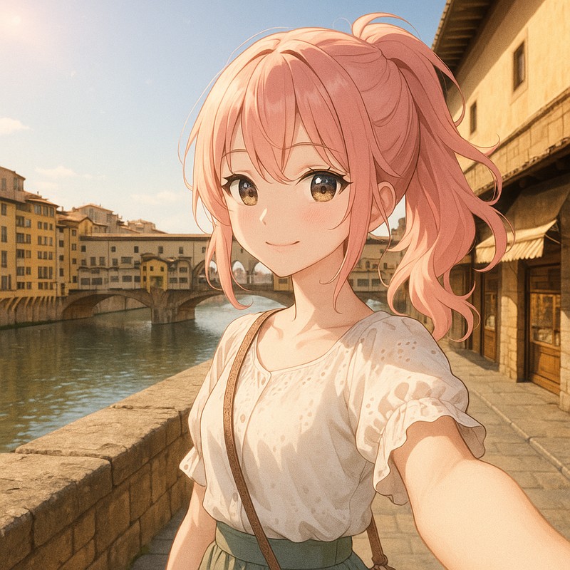 ヴェッキオ橋、イタリア・フィレンツェのAIイラスト|プロンプト紹介