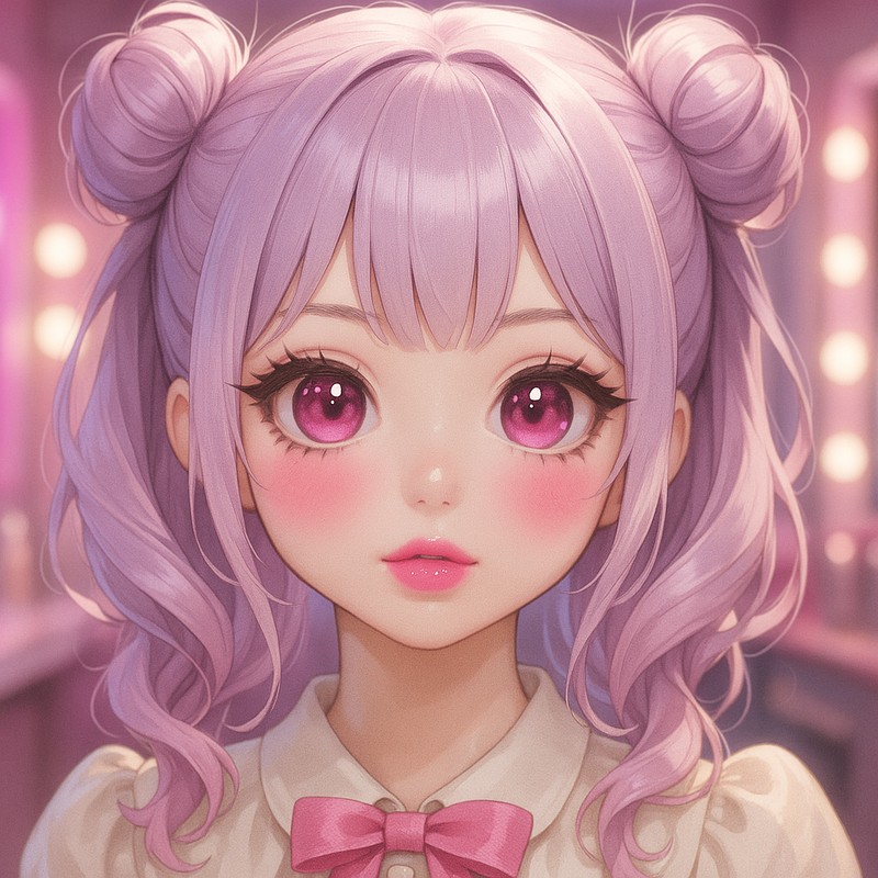 ドールメイクの美少女AIイラスト