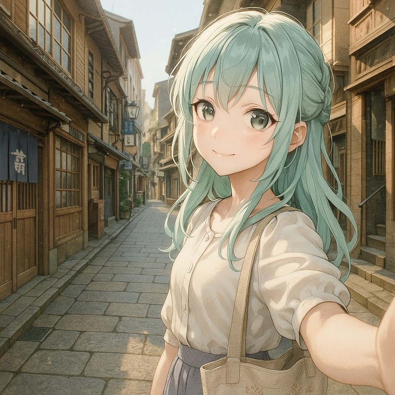 神楽坂通りのAIイラスト|プロンプト紹介・世界の街並み