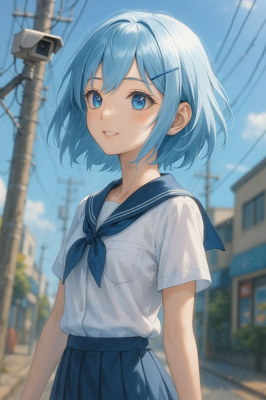 防犯カメラを再現したAIイラスト｜プロンプト紹介