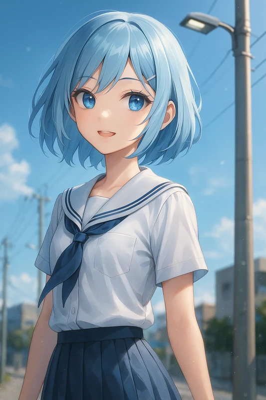 街灯についた防犯灯を再現したAIイラスト｜プロンプト紹介
