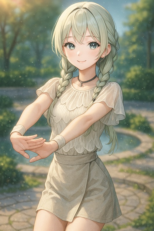 forearms parallel forwardの美少女イラスト生成例|プロンプト紹介