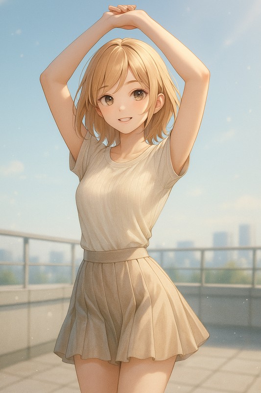 stretchingの美少女イラスト生成例|プロンプト紹介
