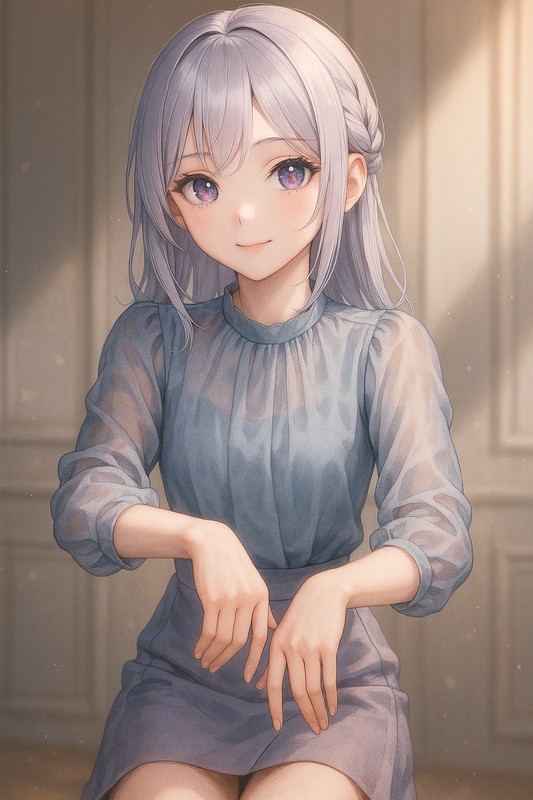 forearms parallel downwardの美少女イラスト生成例|プロンプト紹介