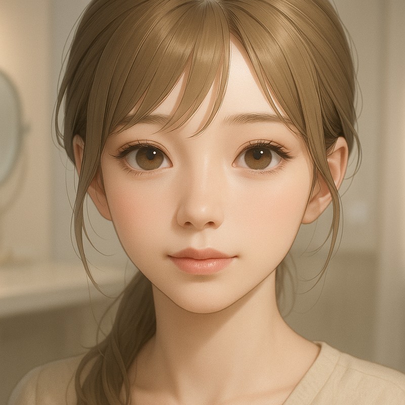 ナチュラルメイクの美少女AIイラスト