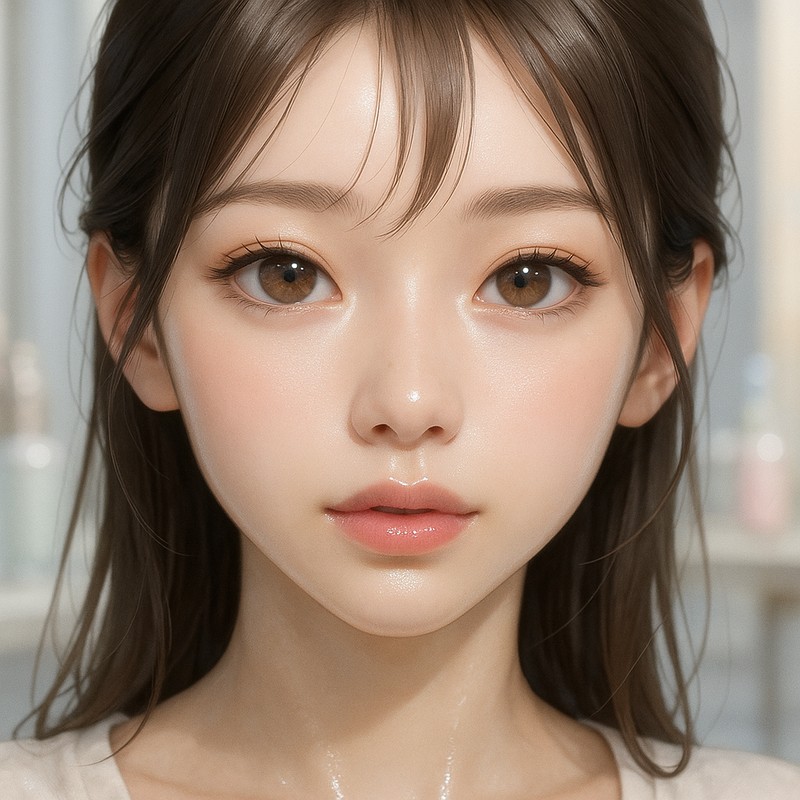 透明感メイクの美少女AIイラスト