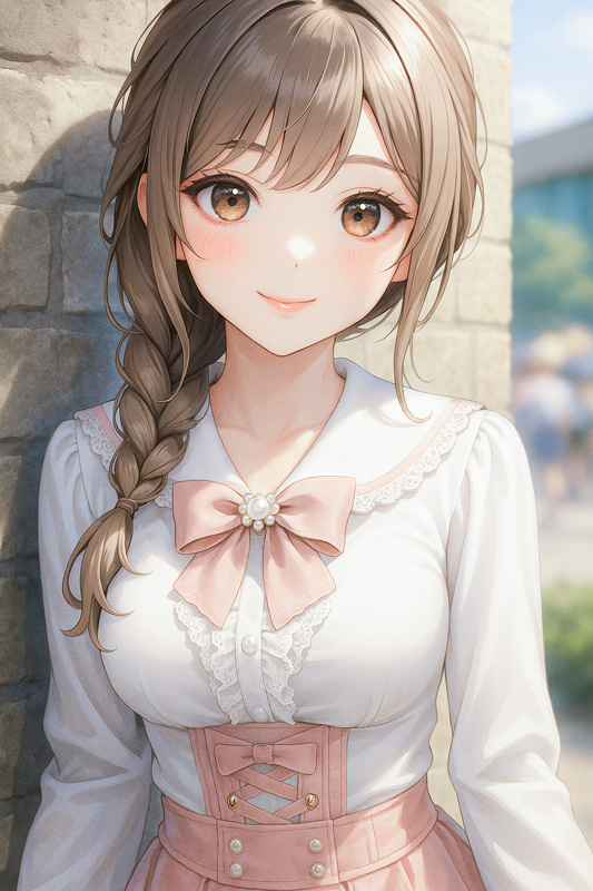 甜妹メイクを使った量産型女子のAIイラスト作例