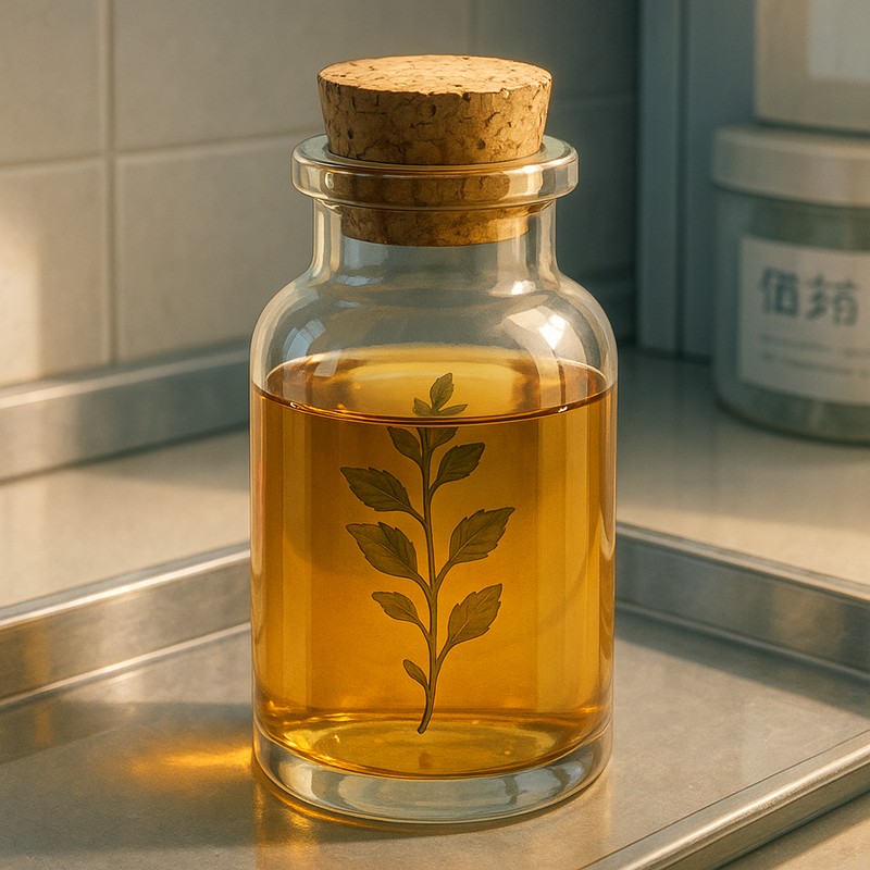 ガラス瓶に入った薬草のAIイラスト｜保健室の備品
