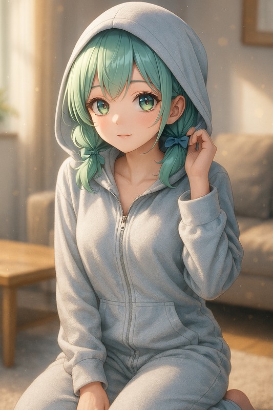 ワンジーを着る美少女AIイラスト|プロンプト紹介
