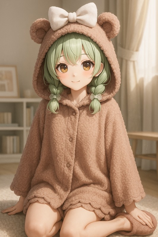 もこもこアニマル耳付きポンチョブランケット|プロンプト紹介