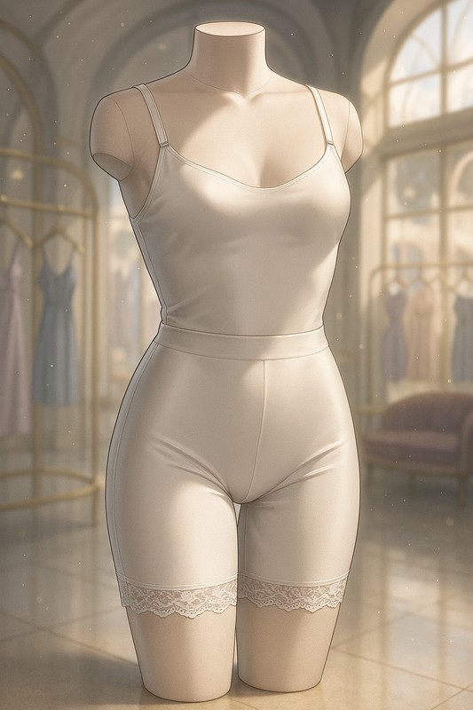 ナイロントリコットペチパンツのAIイラスト|プロンプト紹介