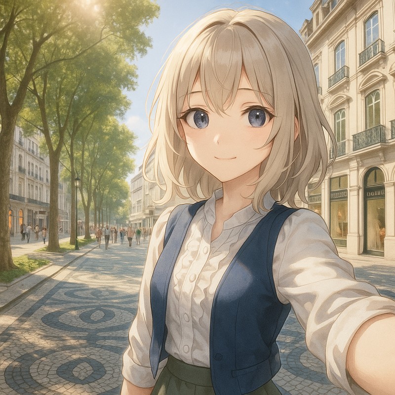 リベルダーデ大通りのAIイラスト|プロンプト紹介・世界の街並み