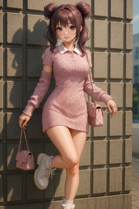 ピンクレオパード×ファーブーツのゆるスポガーリー|量産型女子AIイラスト