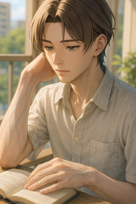 手首に光が透けて青い血管が見える美少年のAIイラスト|プロンプト紹介