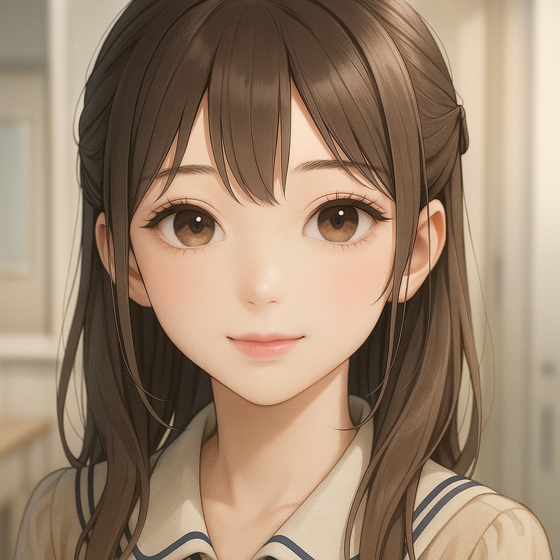 スクールメイクの美少女AIイラスト