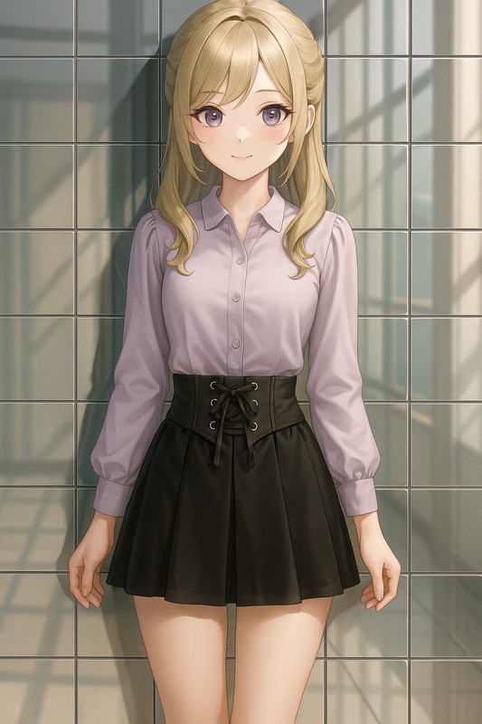 ミラータイル壁のAIイラスト|プロンプト紹介