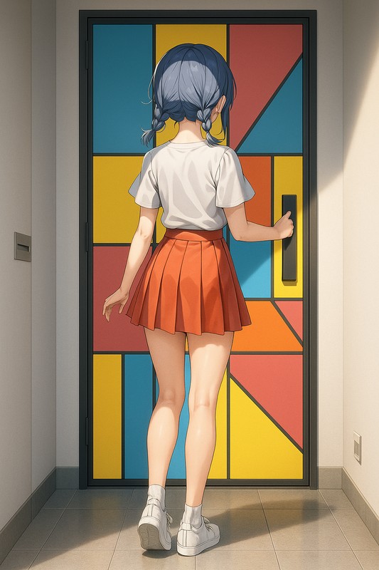 カラードパネルドアのAIイラスト|プロンプト紹介用