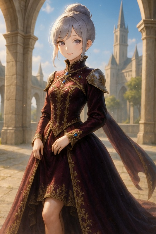 王妃の謁見衣装のAIイラスト|プロンプト紹介(ファンタジー)