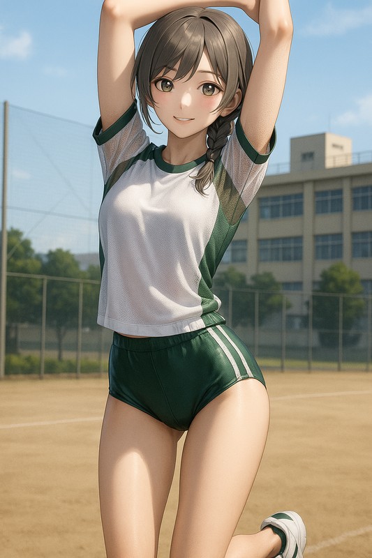 メッシュ加工の体操服・ブルマのAIイラスト
