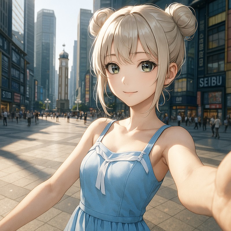解放碑通りのAIイラスト|プロンプト紹介・世界の街並み