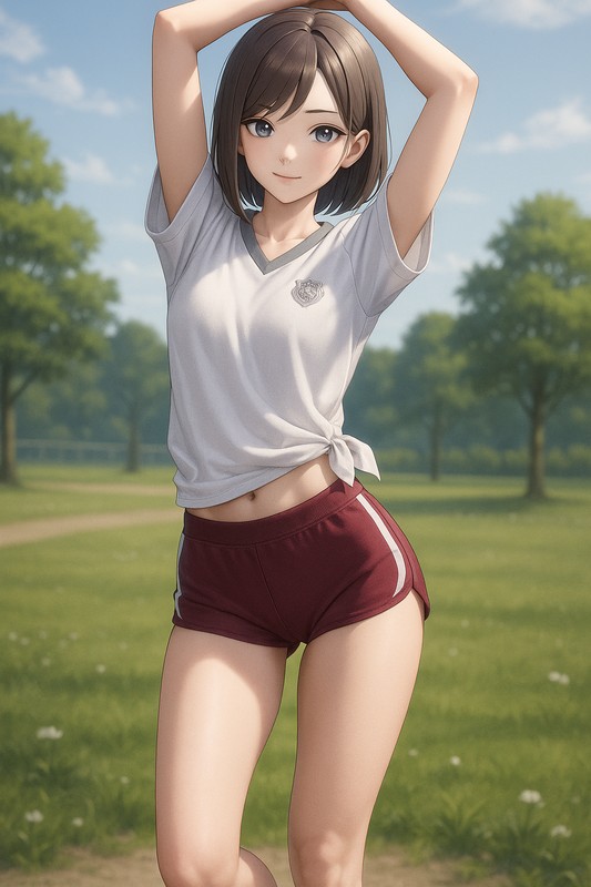 スポーツユニ型ブルマとチームTシャツのAIイラスト