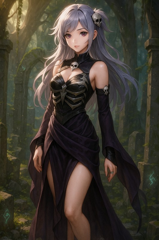 ネクロマンサーの服のAIイラスト|プロンプト紹介(ファンタジー)