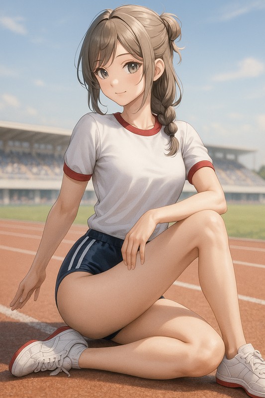 ゼッケンのない体操服のAIイラスト