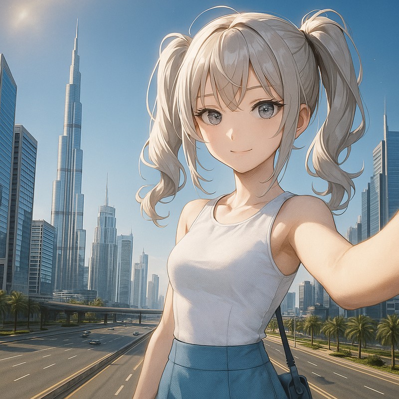 シェイク・ザイード・ロードのAIイラスト|プロンプト紹介・世界の街並み