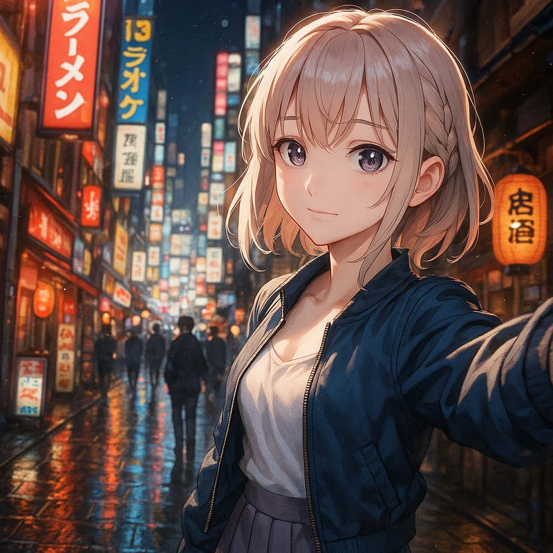新宿歌舞伎町のAIイラスト|プロンプト紹介・世界の街並み
