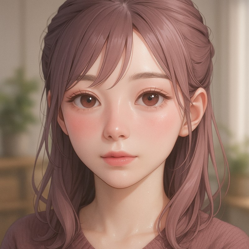 5分メイクの美少女AIイラスト