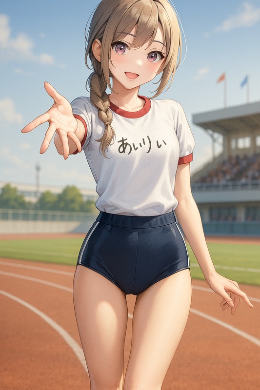 体操服に名前が直書きされたタイプのAIイラスト