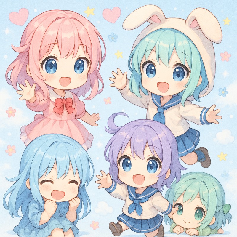ちびきゃら(SDキャラ)のAIイラスト|ChatGPT
