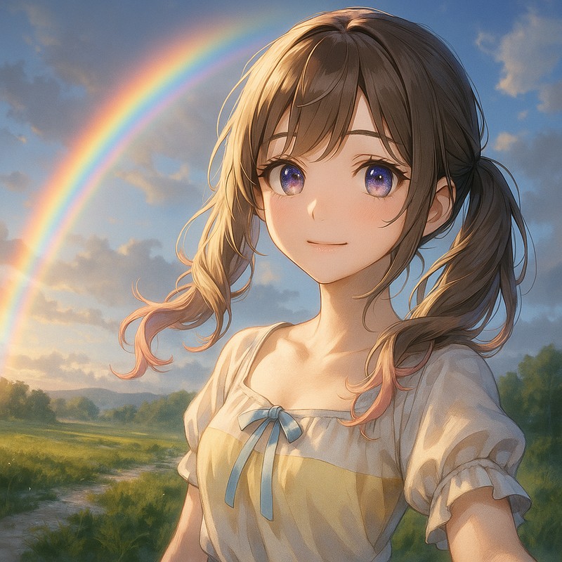 虹のAIイラスト|背景用プロンプト紹介
