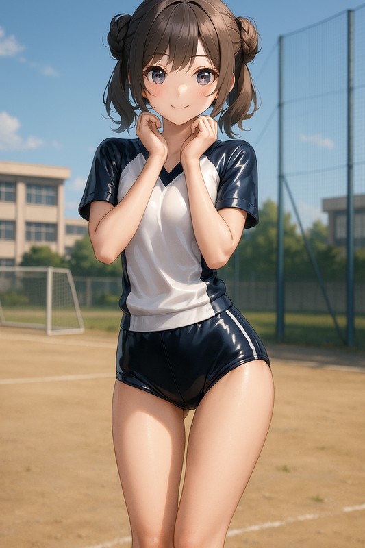 レザー素材の体操服・ブルマのAIイラスト
